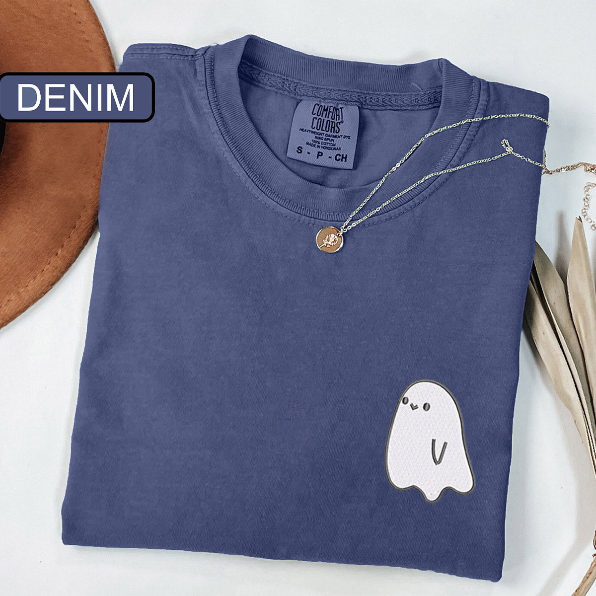 Custom Embroidered Ghost Spooky Season V2 Matching T-shirts for Couples