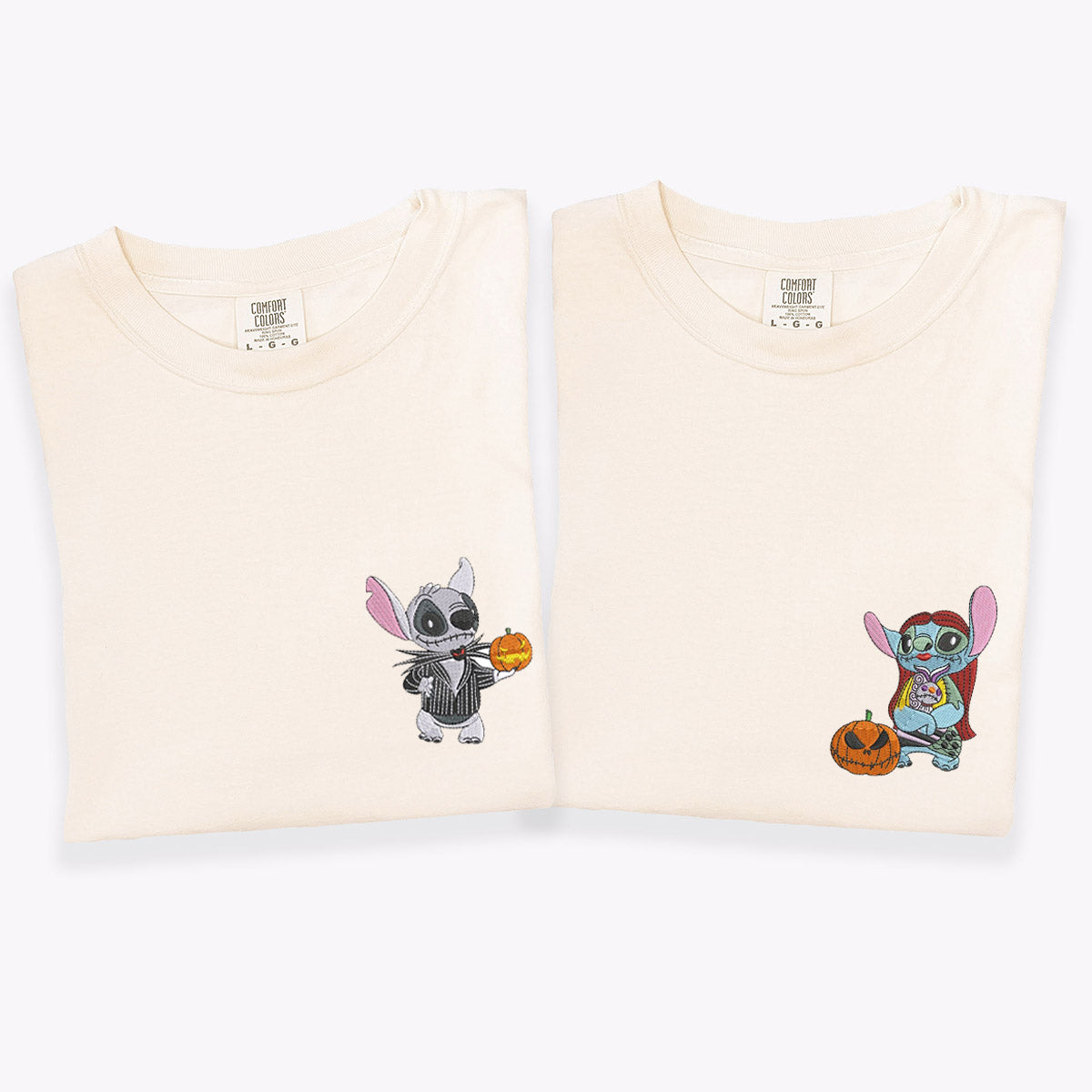 Custom Embroidered Halloween Cartoon Character T-shirts for Couples