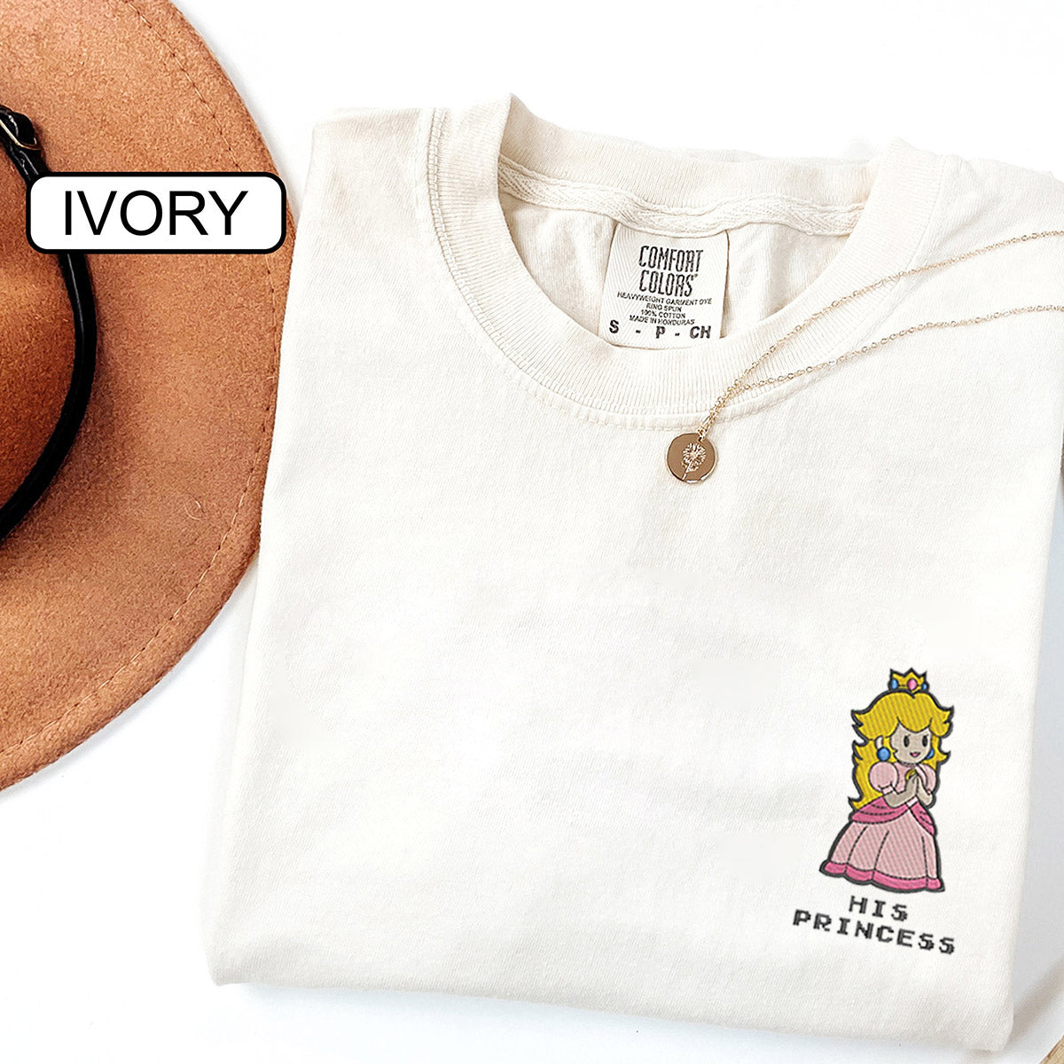 Custom Embroidered Her Hero and His Princess Couple T-shirts