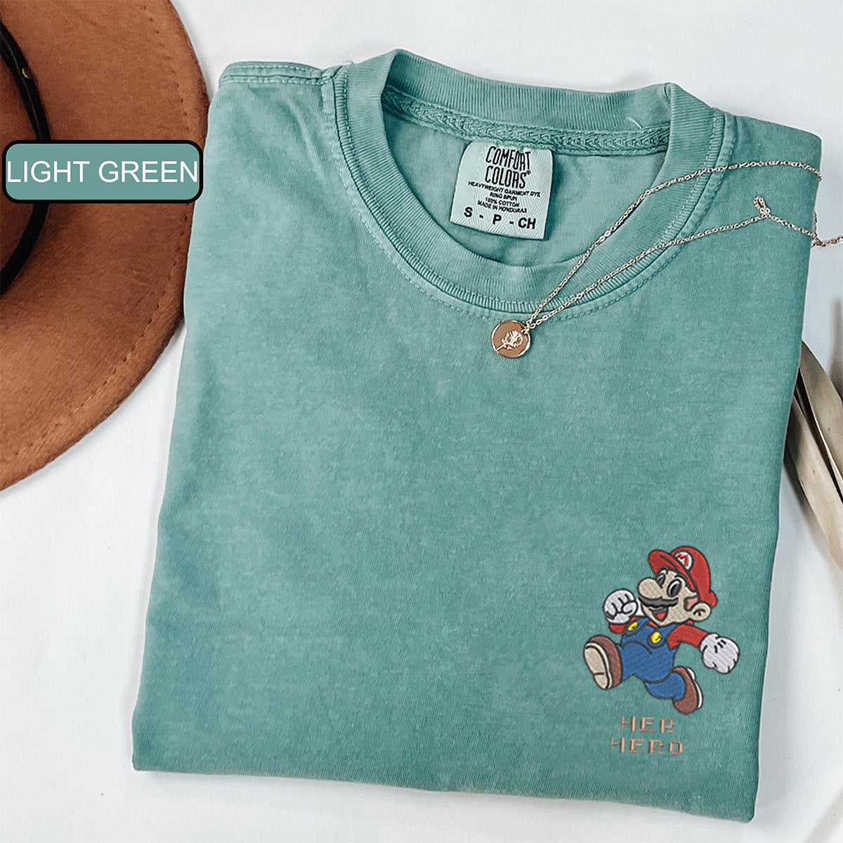 Custom Embroidered Her Hero and His Princess Couple T-shirts