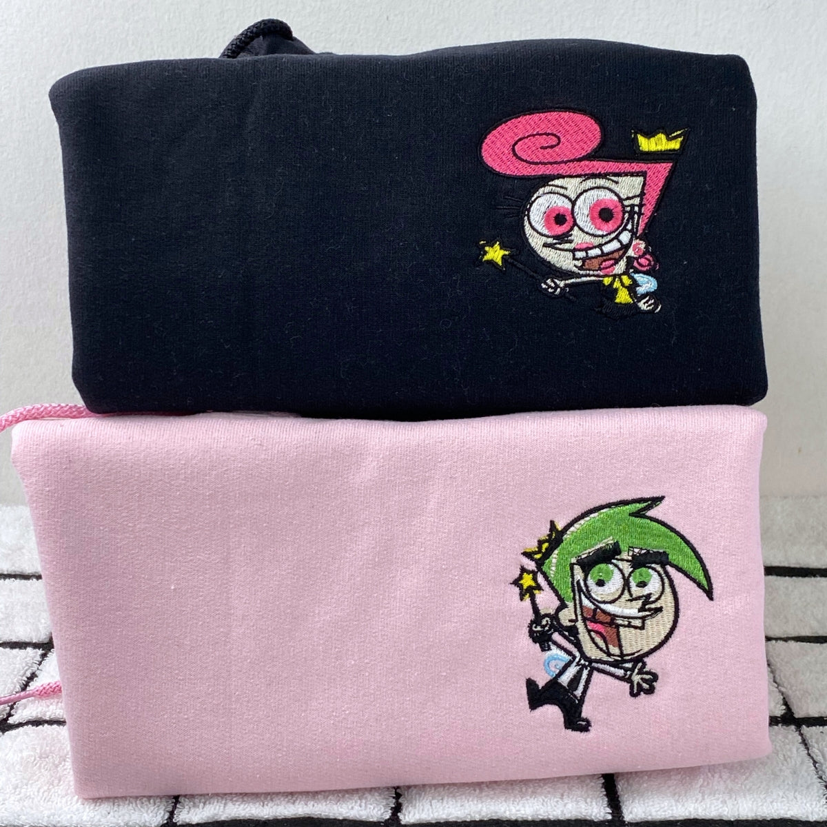 Custom Embroidered Hoodies For Couples, Couples With Matching Hoodies, His Her Hoodies, Cute Fairy Couples Embroidered Hoodie