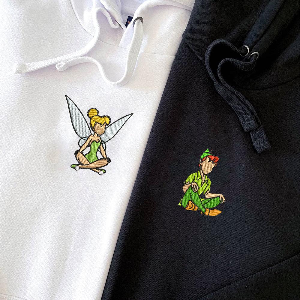 Custom Embroidered Hoodies For Couples, Couples With Matching Hoodies, His Her Hoodies, Cute Fairy Couples Embroidered Hoodie