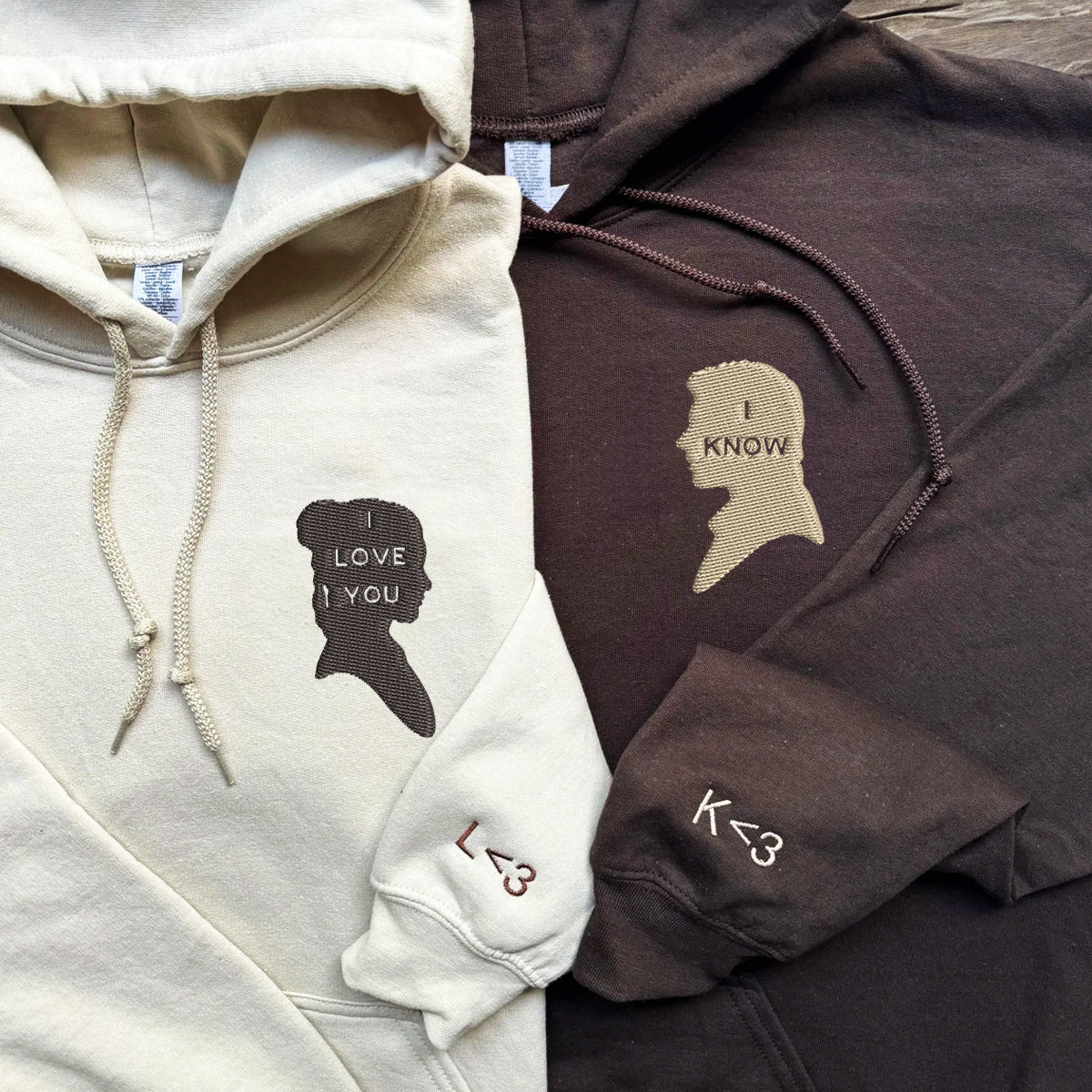 Custom Embroidered Hoodies For Couples, I Love You I Know Couples Embroidered Hoodie