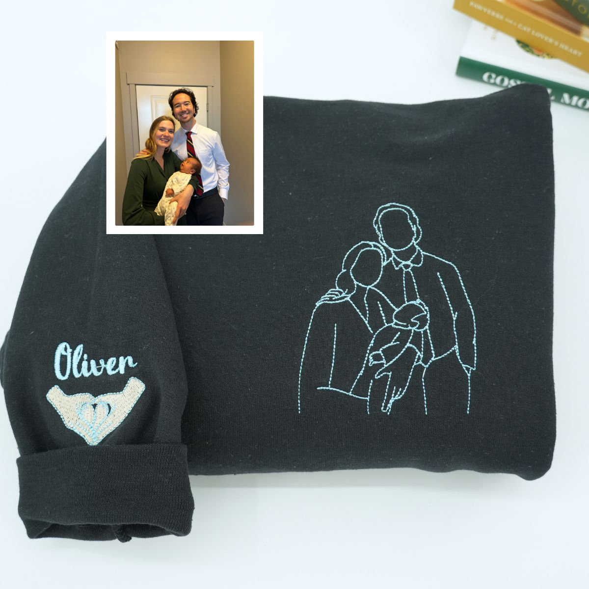 Custom Embroidered Hoodies Line Art With Pictures
