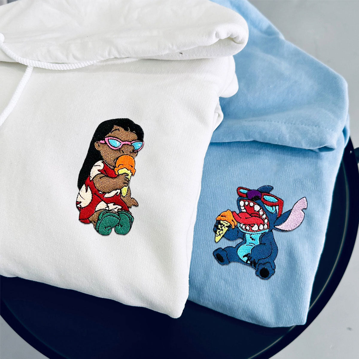 Custom Embroidered Hoodies for Couples, Coolest Cartoon Couple Hoodie