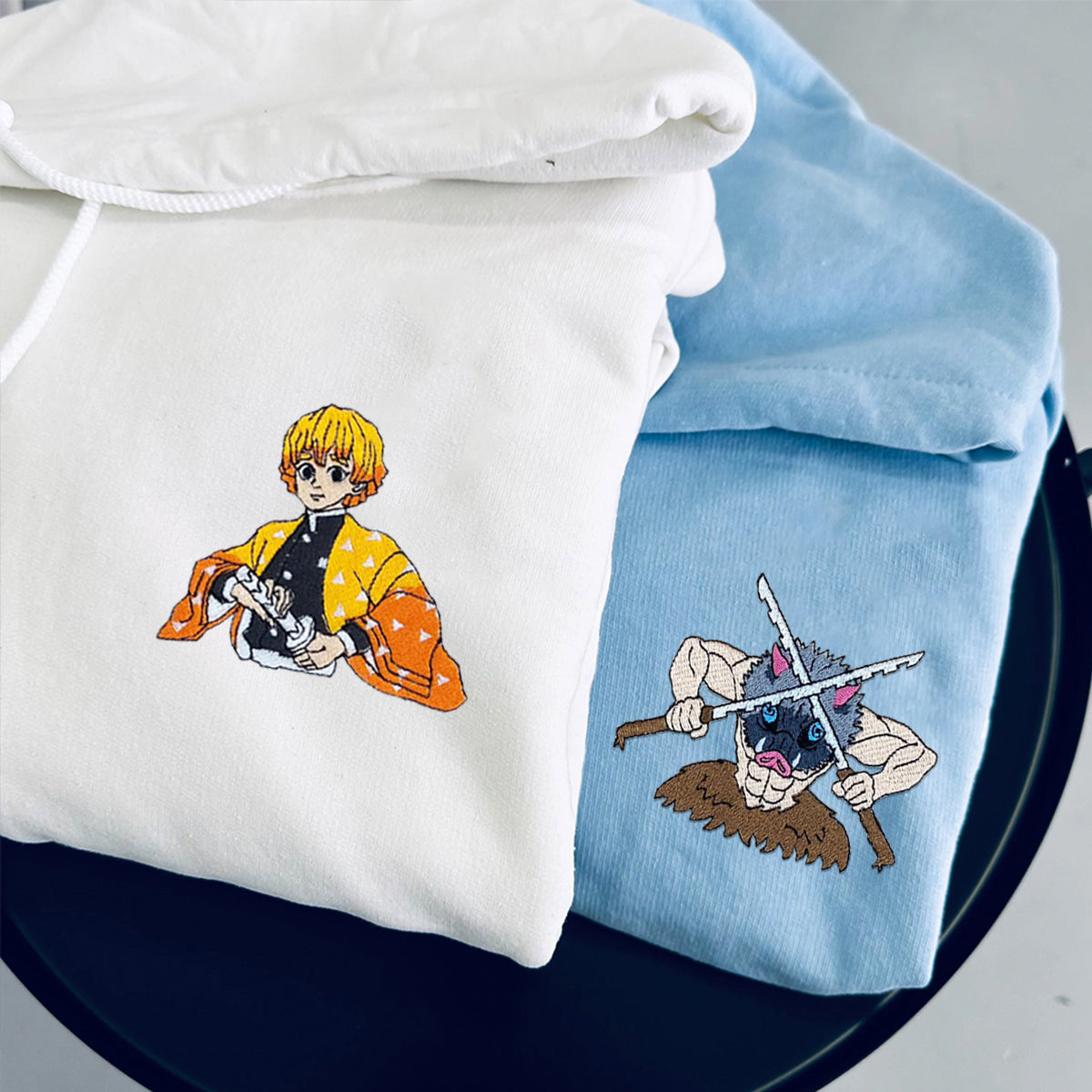Custom Embroidered Hoodies for Couples, Coolest Cartoon Couples Embroidered Hoodie