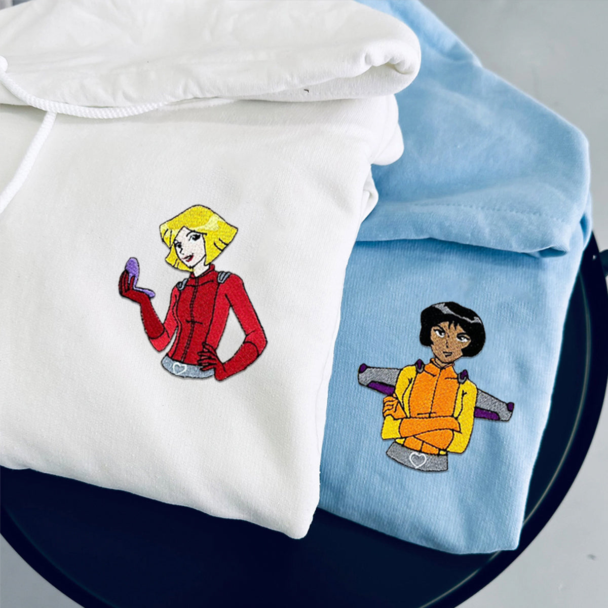 Custom Embroidered Hoodies for Couples, Coolest Spy Girls Duo Couple Hoodie