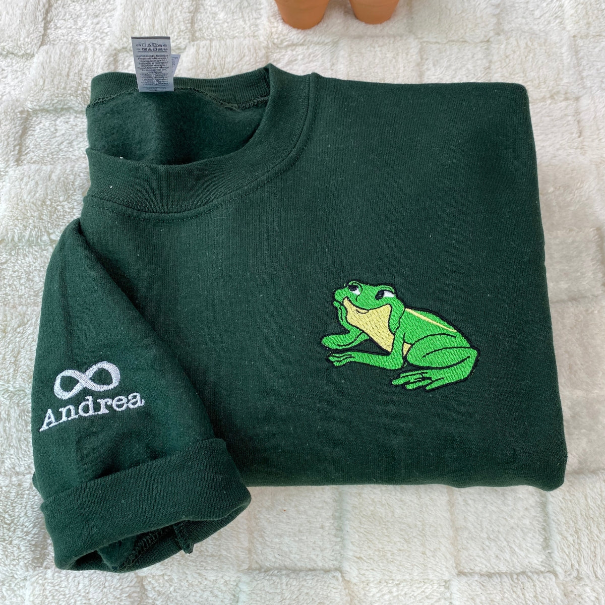 Custom Embroidered Hoodies for Couples, Cute Frogs Couples Embroidered Hoodie
