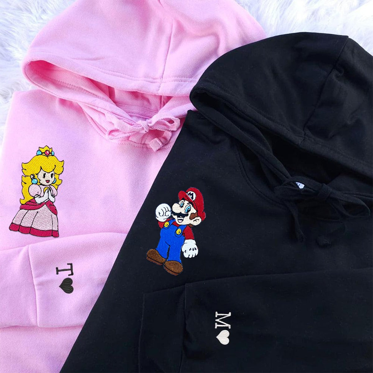 Custom Embroidered Hoodies for Couples, Cute Hero & Princess Matching Hoodie