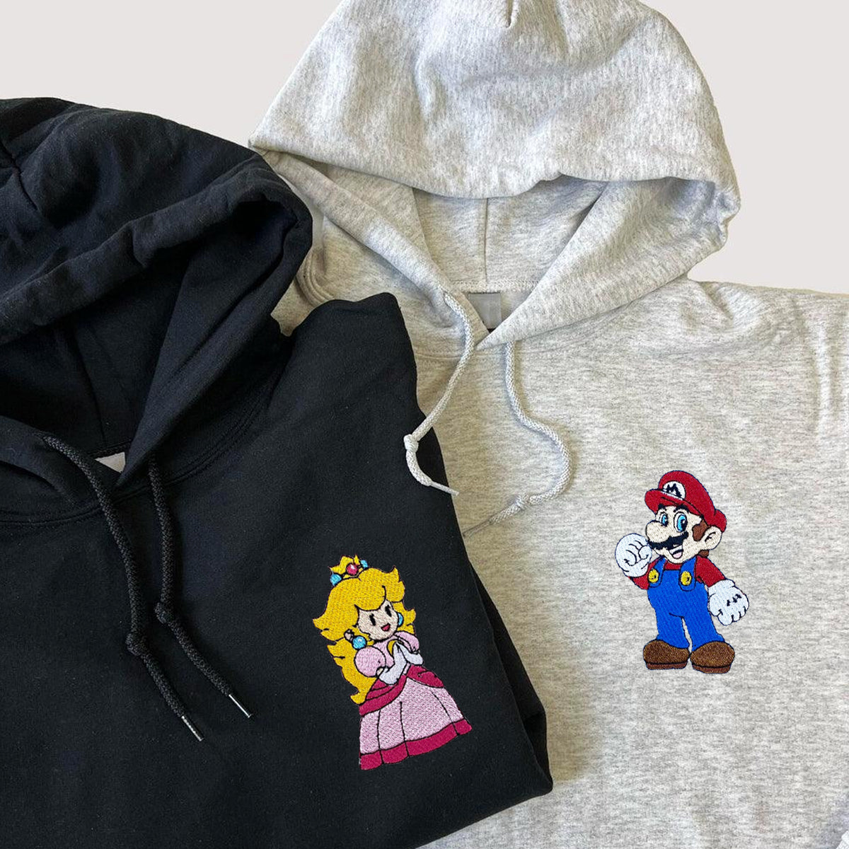 Custom Embroidered Hoodies for Couples, Cute Hero & Princess Matching Hoodie