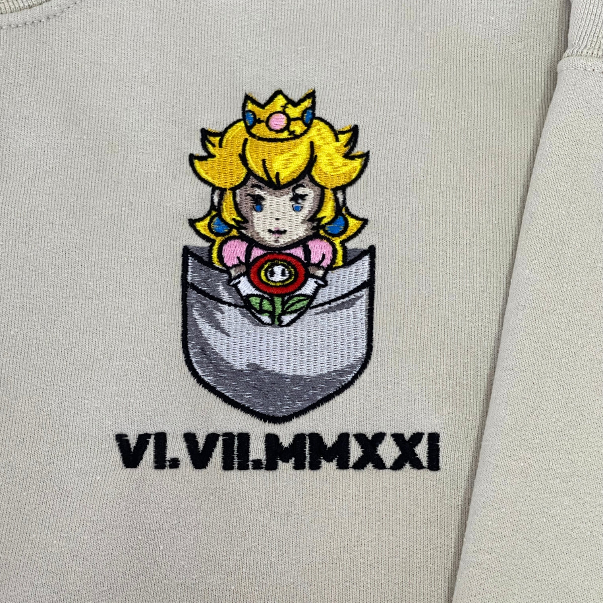 Custom Embroidered Roman Numeral Sweatshirts for Couples, Cute Hero x Princess Duo Crewneck