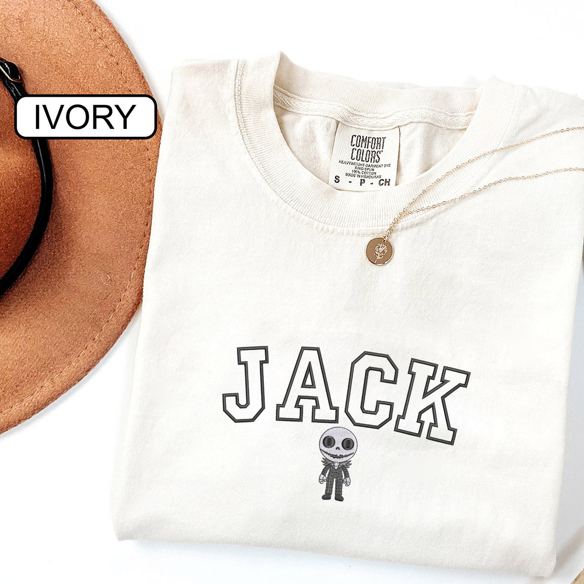 Custom Embroidered Gothic Skeleton & Doll-Inspired Minimalist Matching T-shirts for Couples