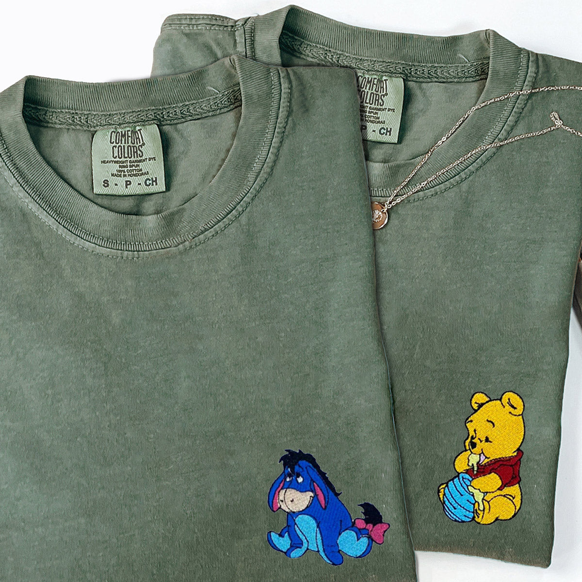 Custom Embroidered Lovely Bear T-shirts for Couples