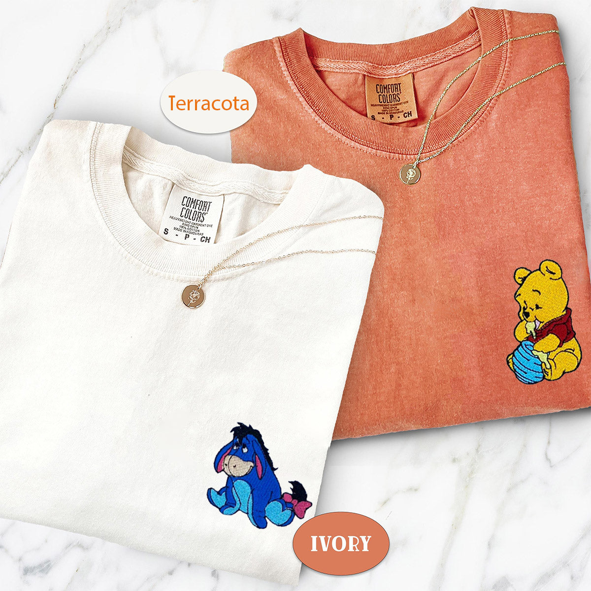 Custom Embroidered Lovely Bear T-shirts for Couples