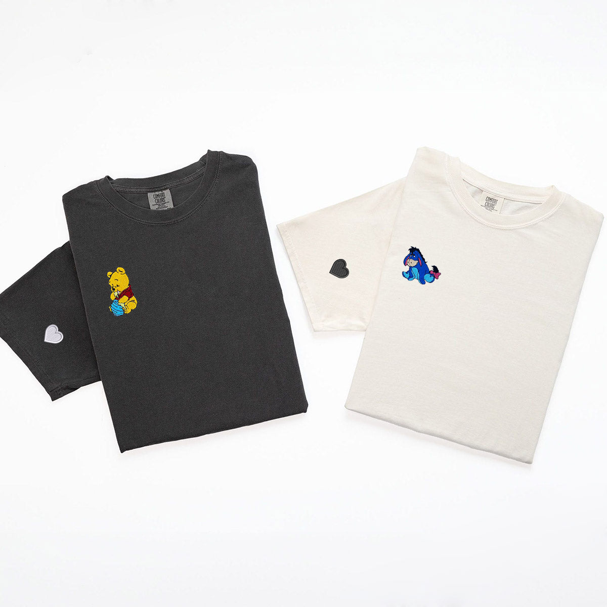 Custom Embroidered Lovely Bear T-shirts for Couples