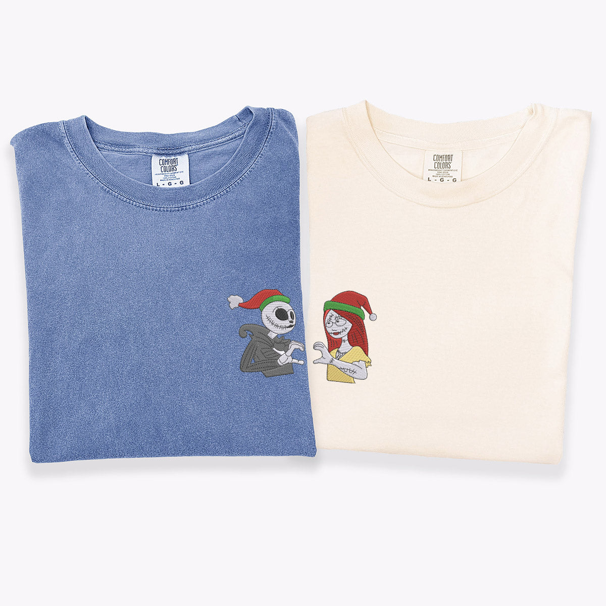 Custom Embroidered Lovely Halloween Couple Matching T-shirts for Couples