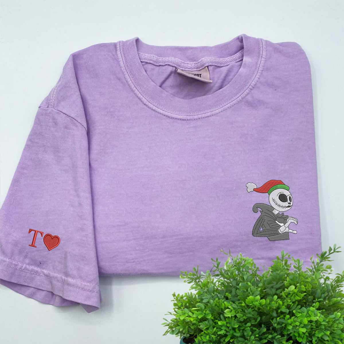 Custom Embroidered Lovely Halloween Couple Matching T-shirts for Couples