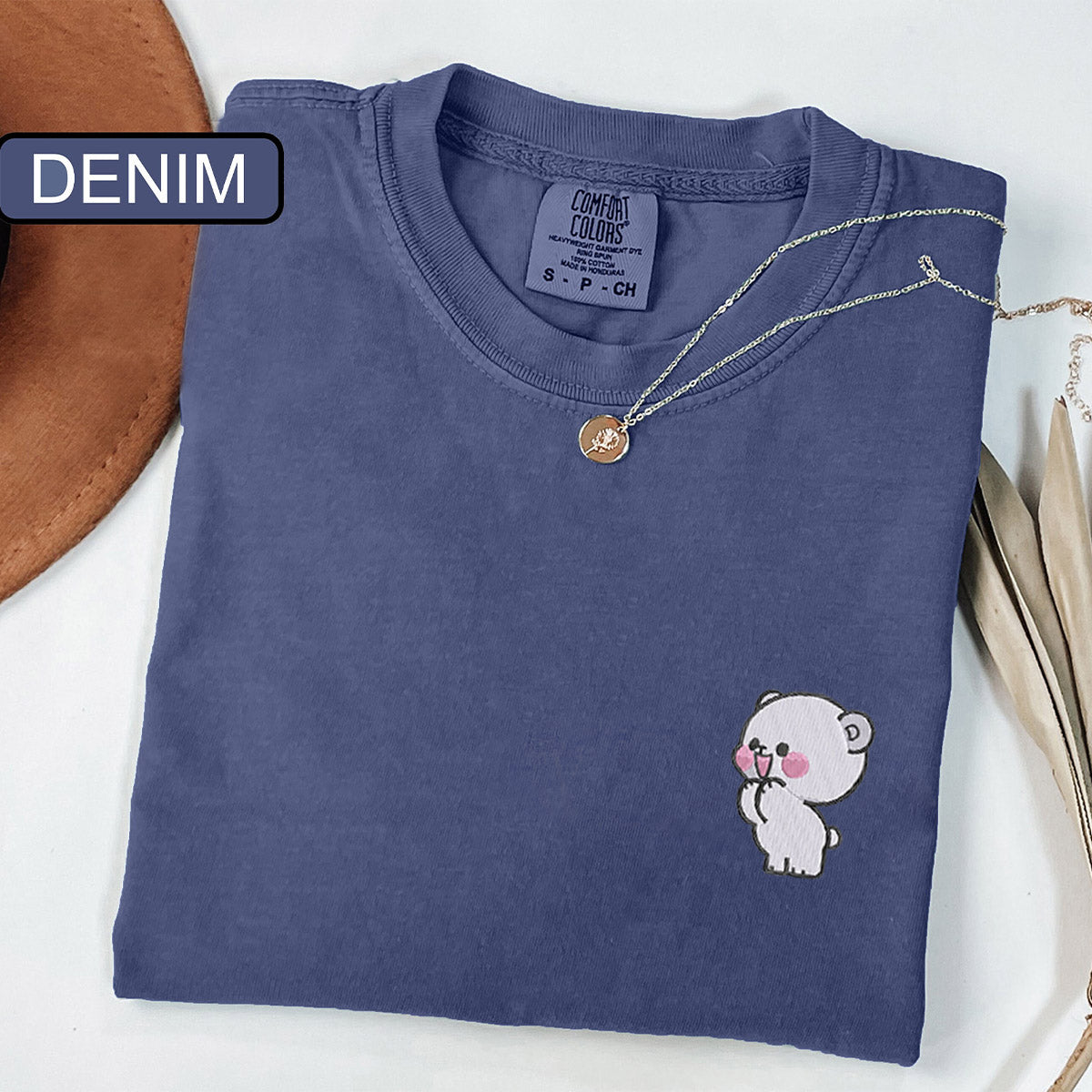 Custom Embroidered Milk Bears Love Matching T-shirts for Couples