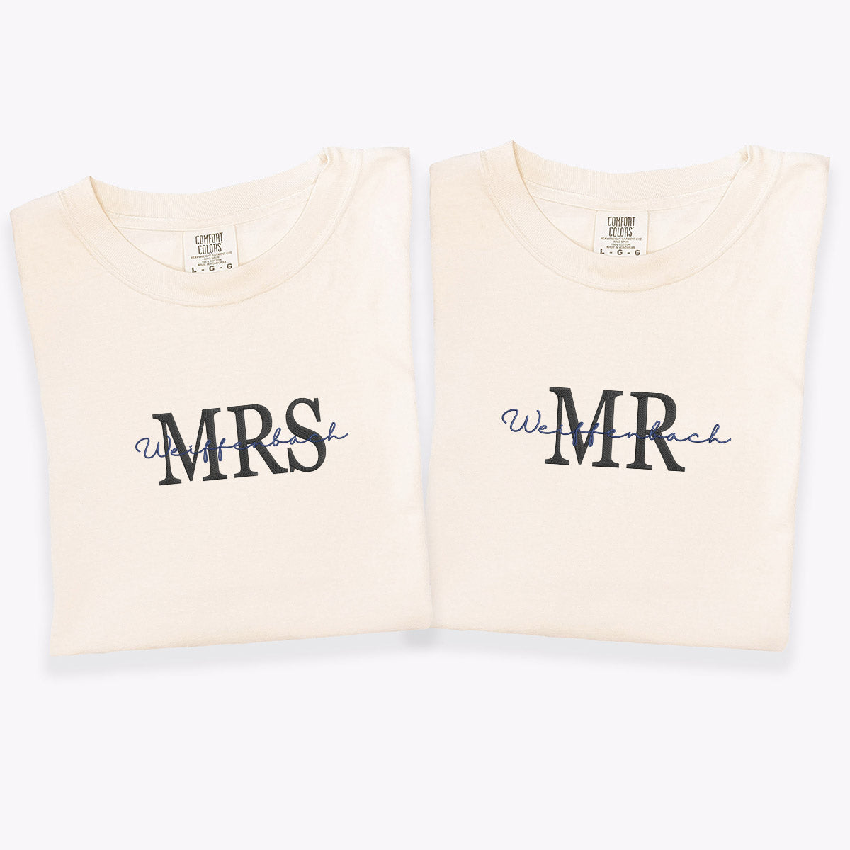 Custom Embroidered Mr Mrs Future T-shirts for Couples