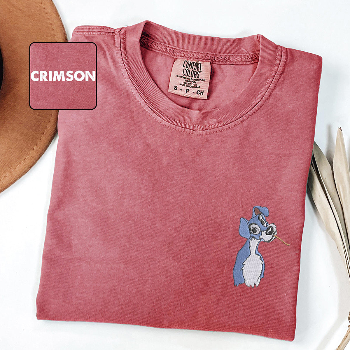 Custom Embroidered Romantic Dog Couple Matching T-shirts