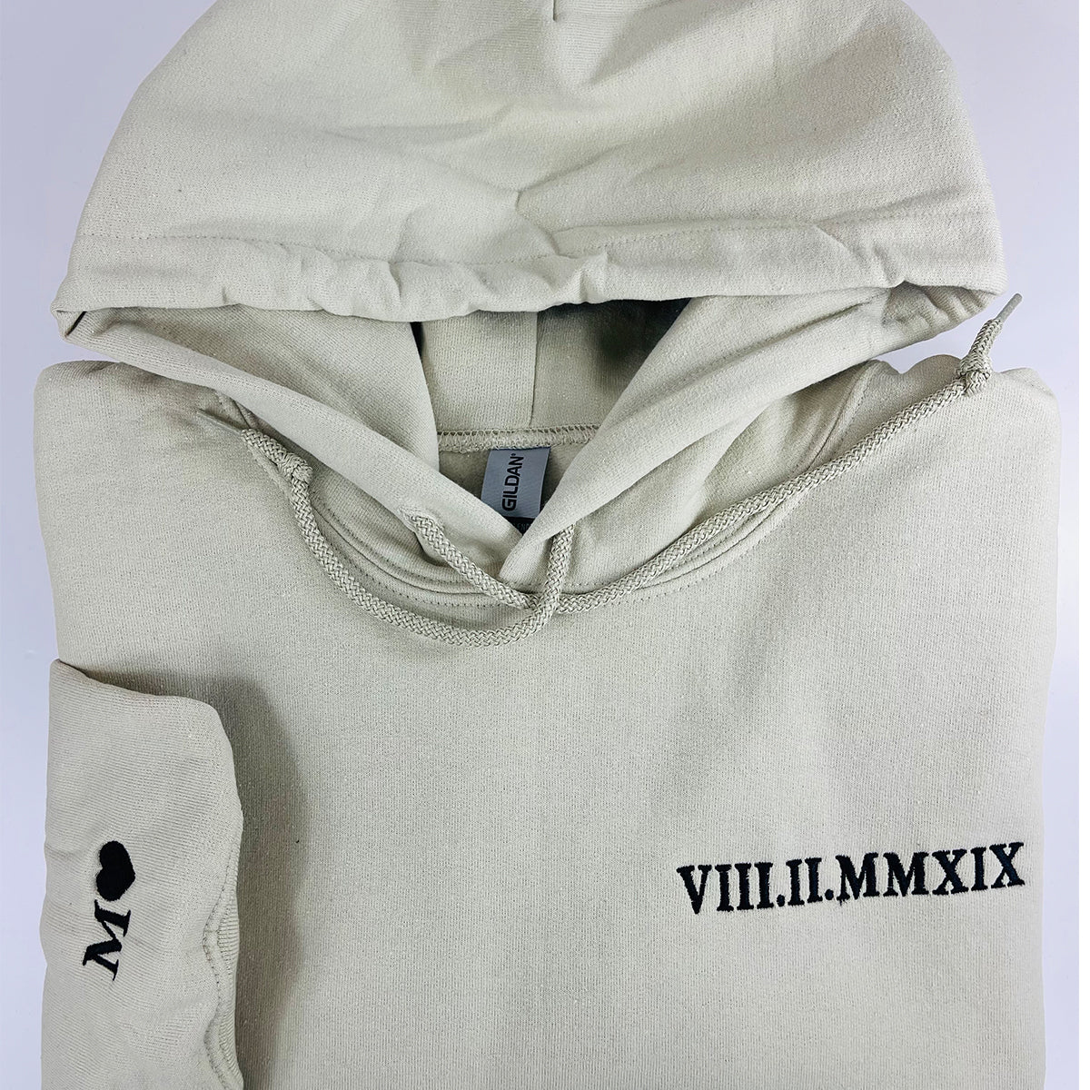 Custom Embroidered Sweatshirts For Couples, Custom Embroidered Anniversary Date Initial Roman Numerals You And Your Lover Sweatshirt