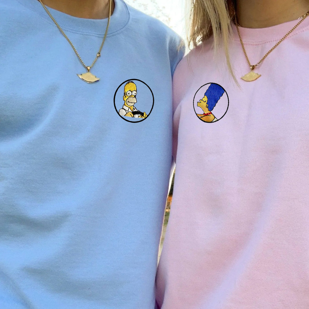 Custom Embroidered Sweatshirts For Couples, Custom Matching Couple Hoodies, Cartoon  Inspired Couples Embroidered Matching Sweater