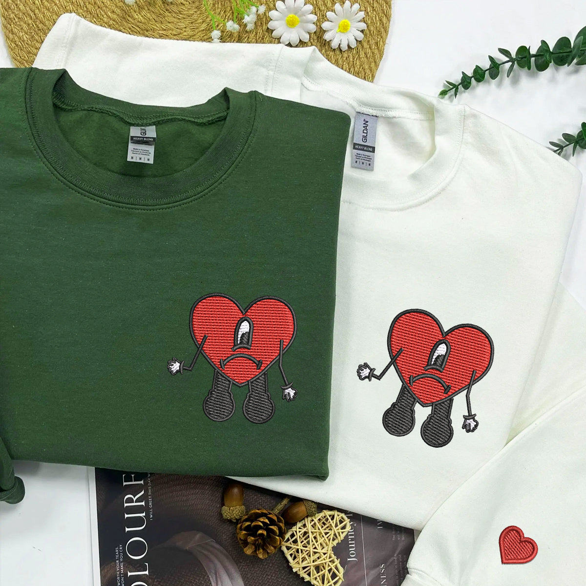 Custom Embroidered Sweatshirts For Couples, Custom Matching Couple Hoodies, Couples Embroidered Matching Sweater