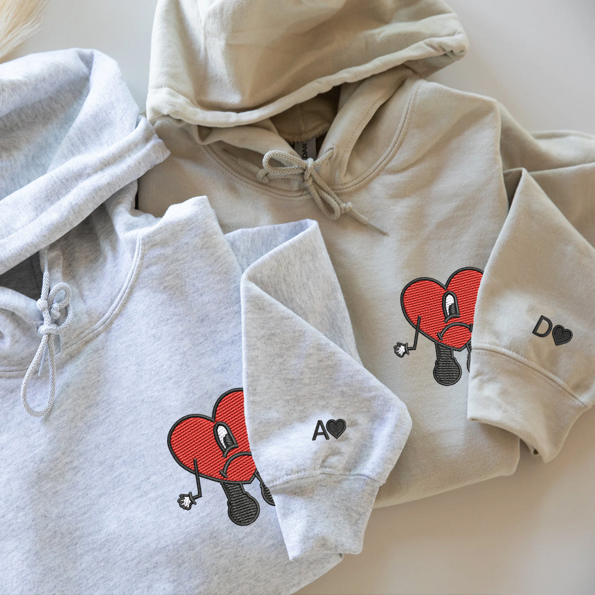 Custom Embroidered Sweatshirts For Couples, Custom Matching Couple Hoodies, Couples Embroidered Matching Sweater