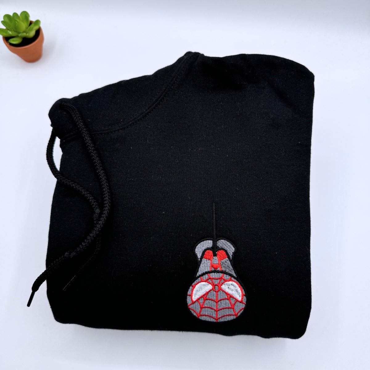 Custom Embroidered Hoodies For Couples, Custom Matching Couple Hoodie, Spider Kitten Couples Embroidered Hoodie V1