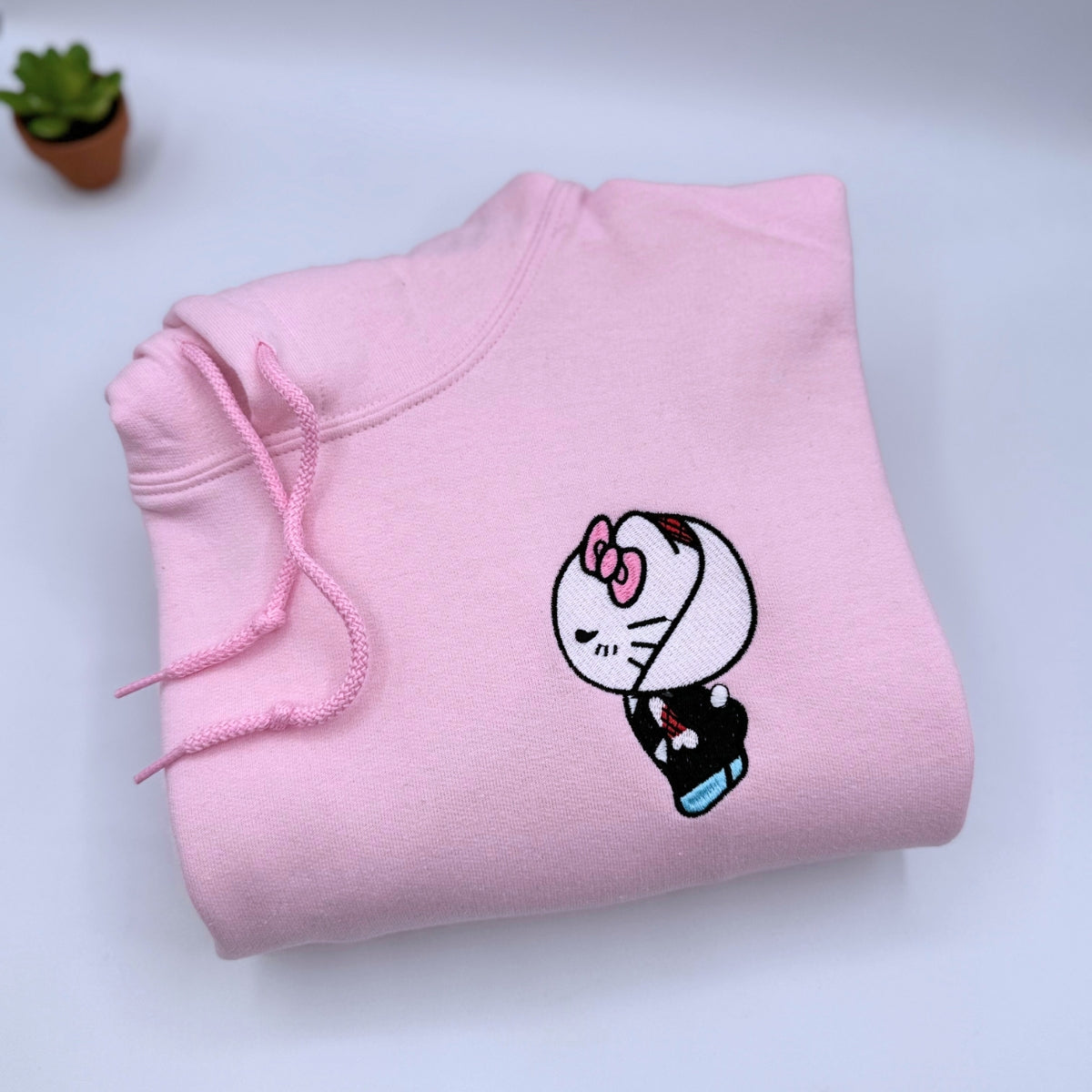 Custom Embroidered Hoodies For Couples, Custom Matching Couple Hoodie, Spider Kitten Couples Embroidered Hoodie V1