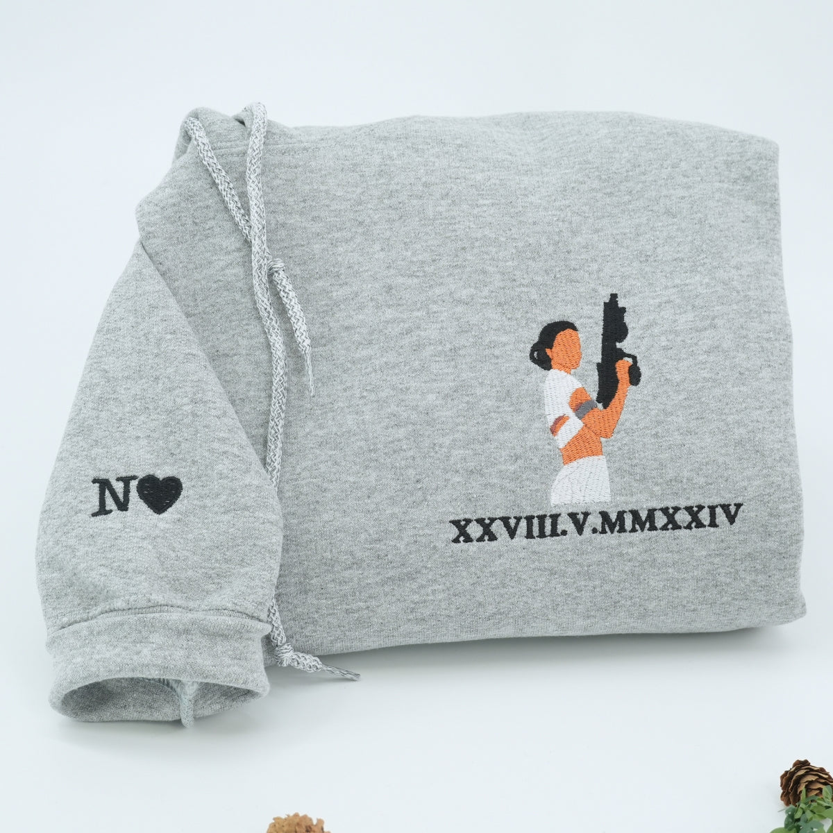 Custom Embroidery Couple Hoodies, Cute Galaxy Romance Sweatshirts, Matching Couples Hoodie