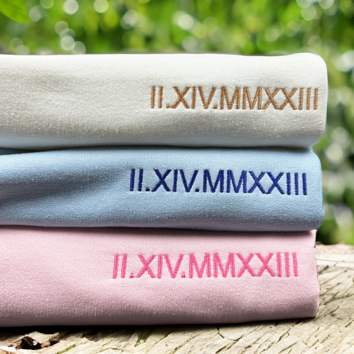 Custom Initial Heart Embroidered Crewneck Couple Anniversary Date Sweatshirt