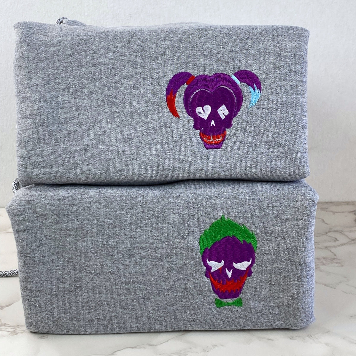 Custom Matching Couple Hoodies, Villain Cartoon Embroidered Sweatshirt For Couples