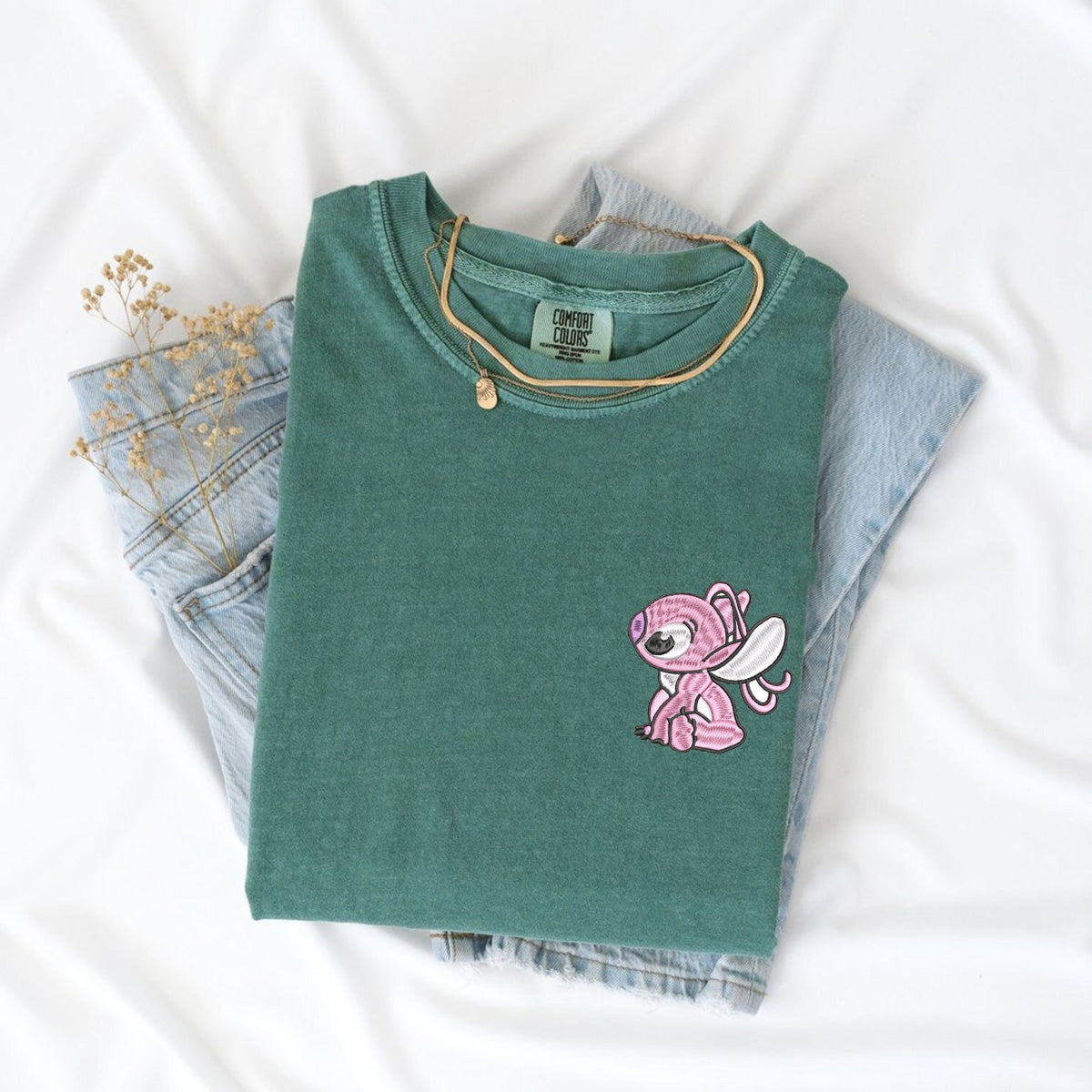 Custom Matching Couple T-shirts with Cute Alien Lovers Embroidery