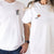 Custom Matching Couple T-shirts with Devil Cat and Angel Mouse Embroidery