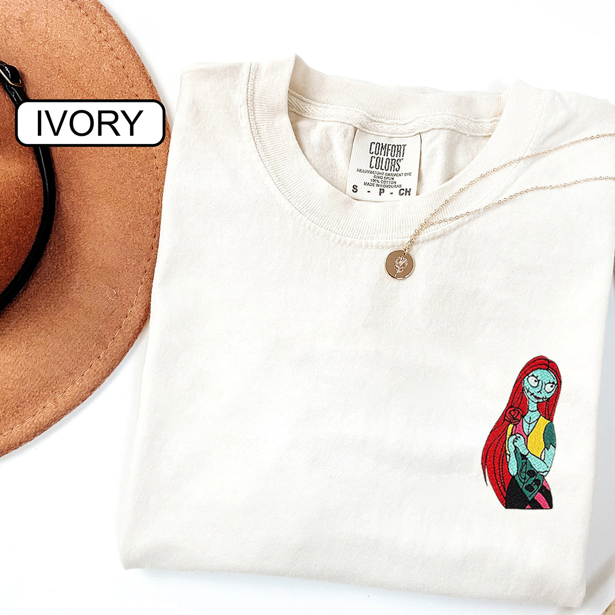 Custom Matching Halloween Couple T-shirts with Cute Spooky Embroidery