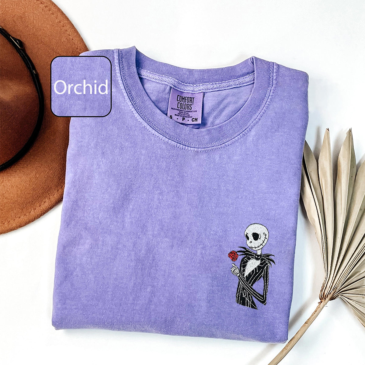 Custom Matching Halloween Couple T-shirts with Cute Spooky Embroidery