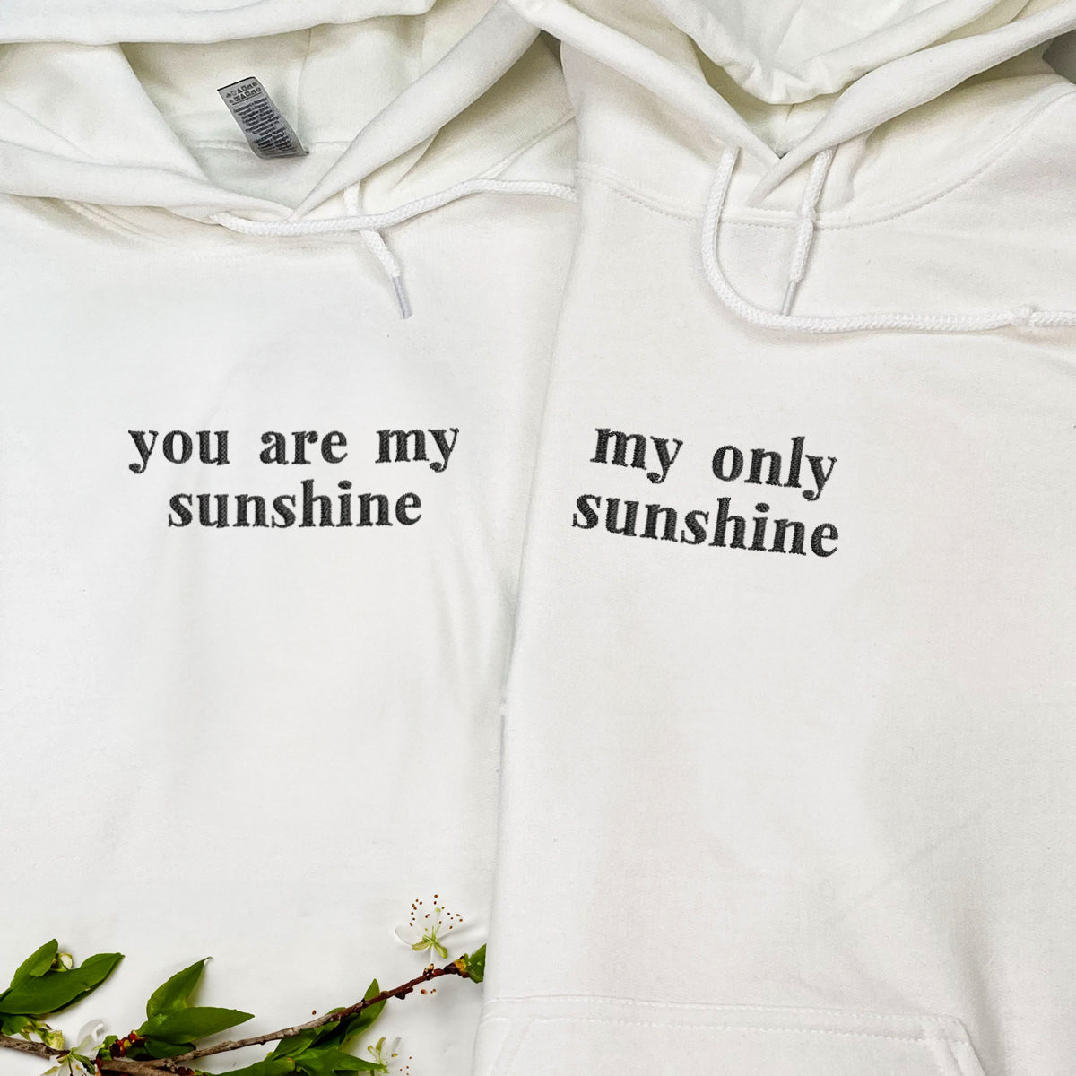 Custom You Are My Sunshine My Only Sunshine Embroidered Matching Set Couple Sweatshirt Hoodies