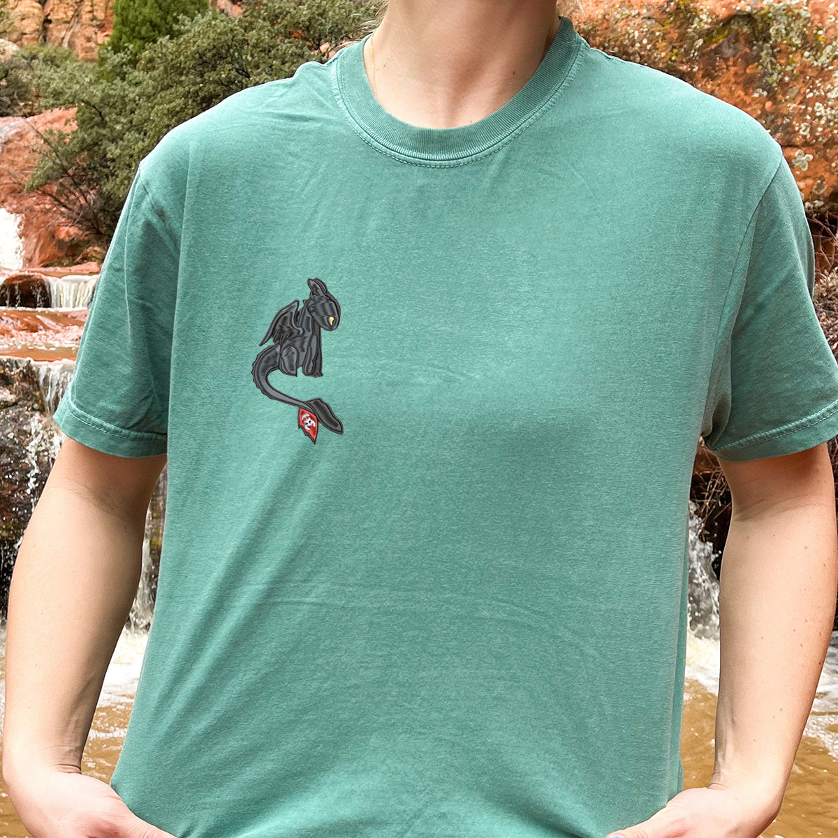 Personalized Cartoon Dragon Lovers Embroidered T-shirts for Couples