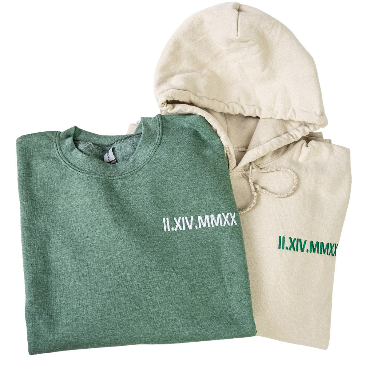 Personalized Couples Gifts Custom Roman Numeral Embroidered Hoodie