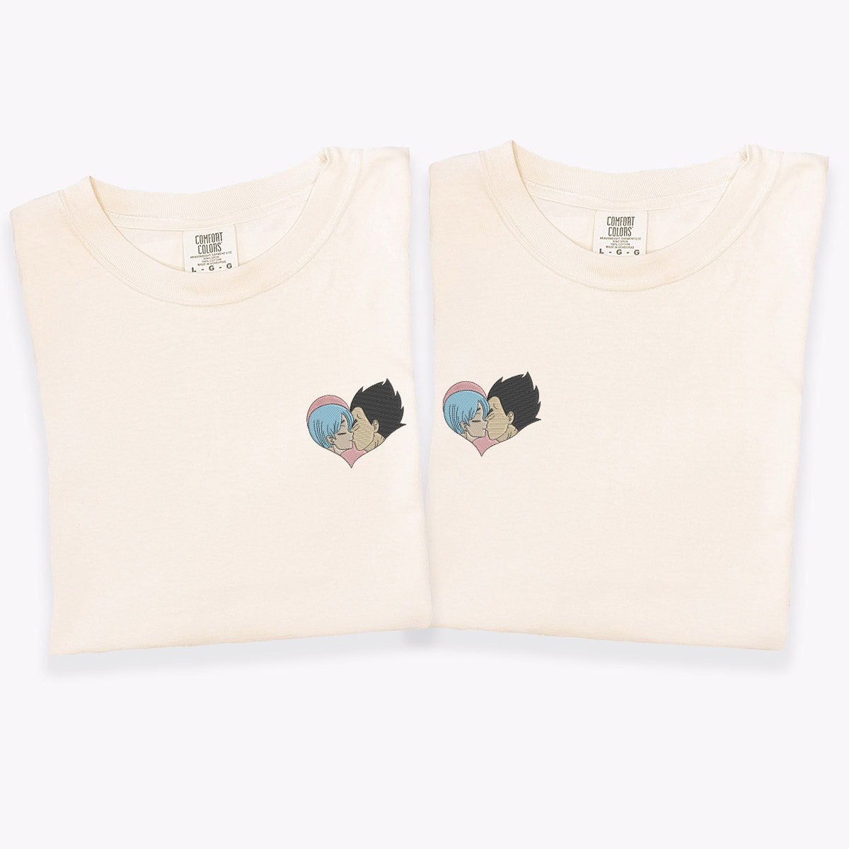 Personalized Cute Cartoon Couple Love Story Embroidered T-shirts