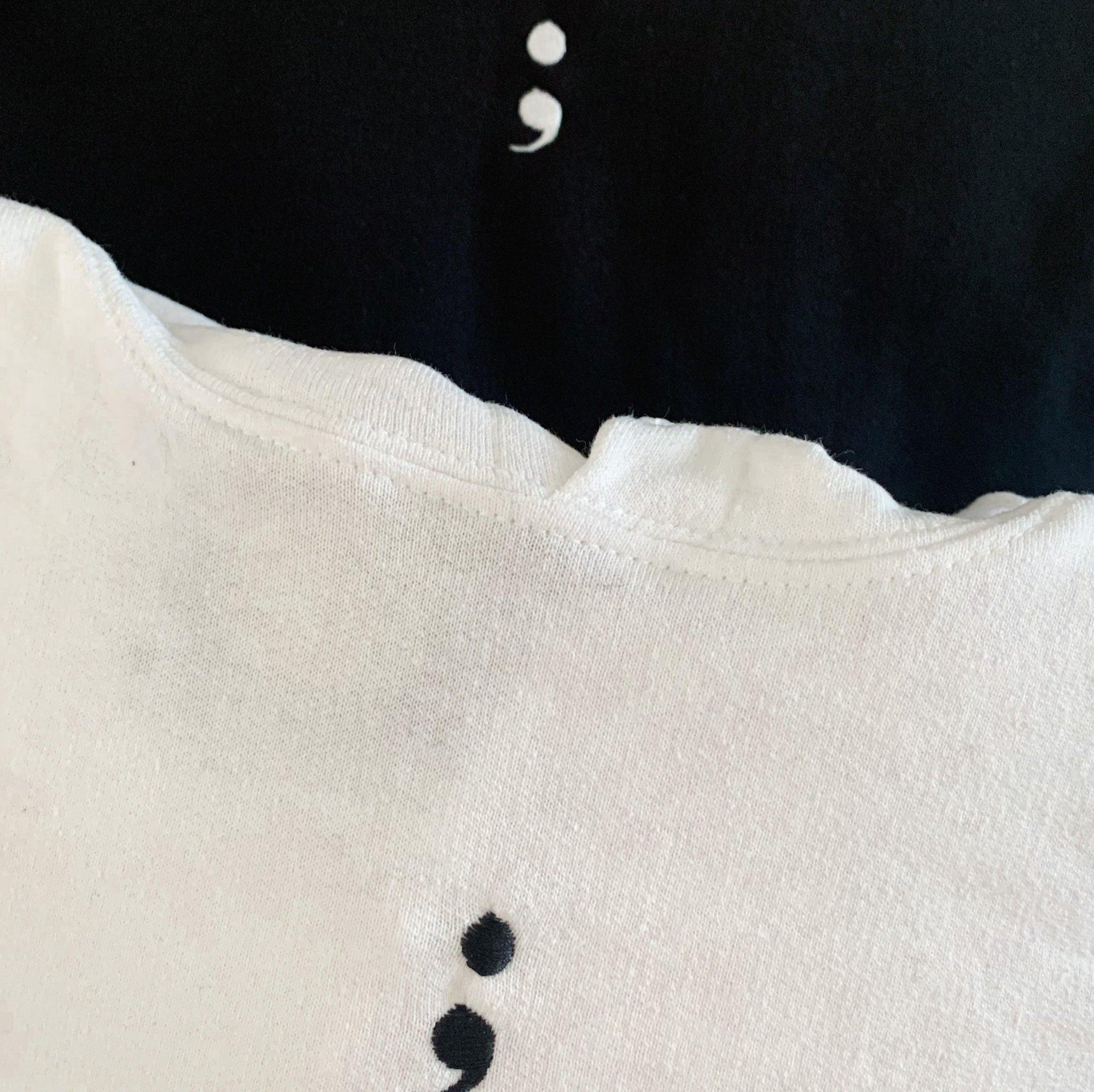 Custom Semi Colon Embroidered Matching Set Couple Sweatshirt Hoodies