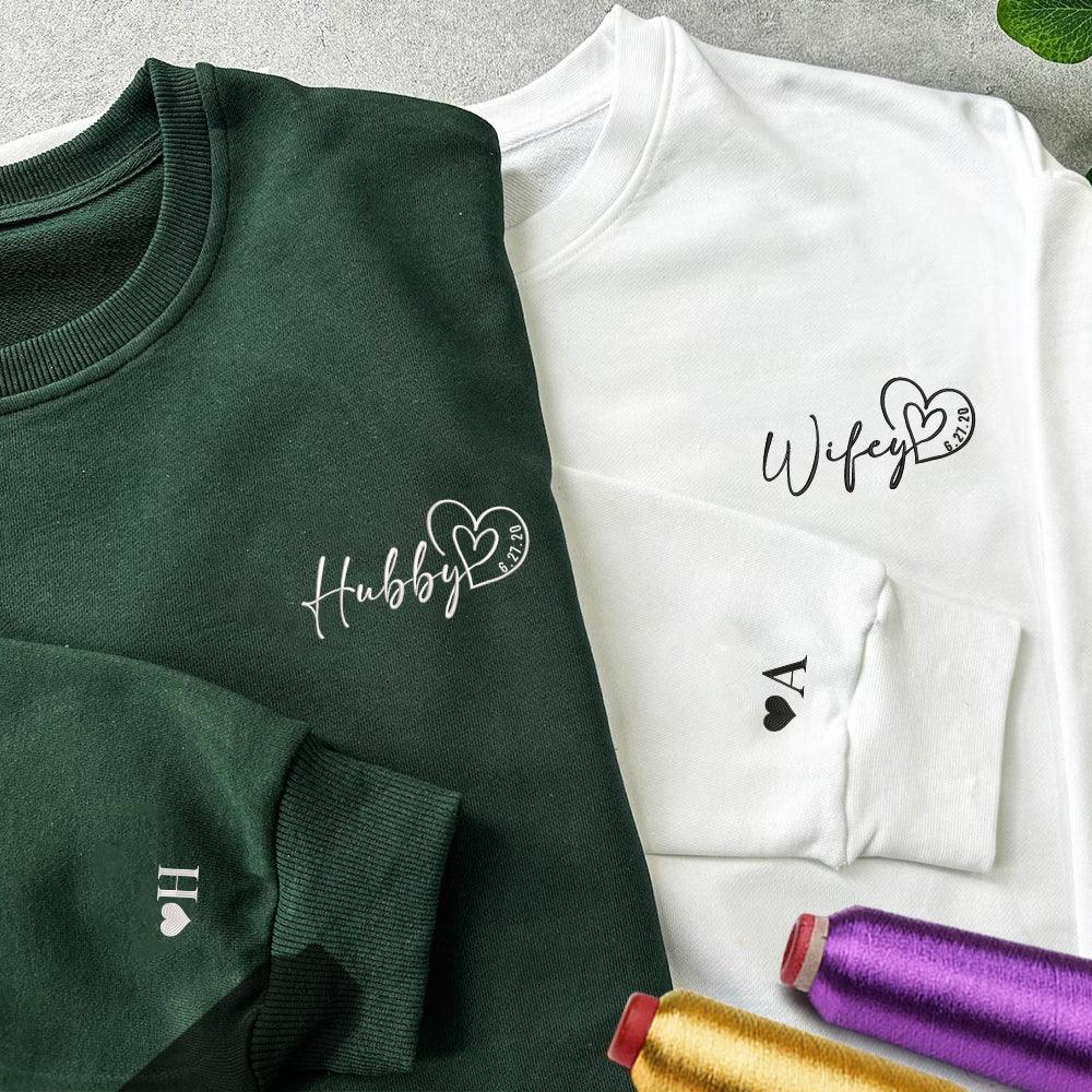 Hubby and wifey sweatshirts online