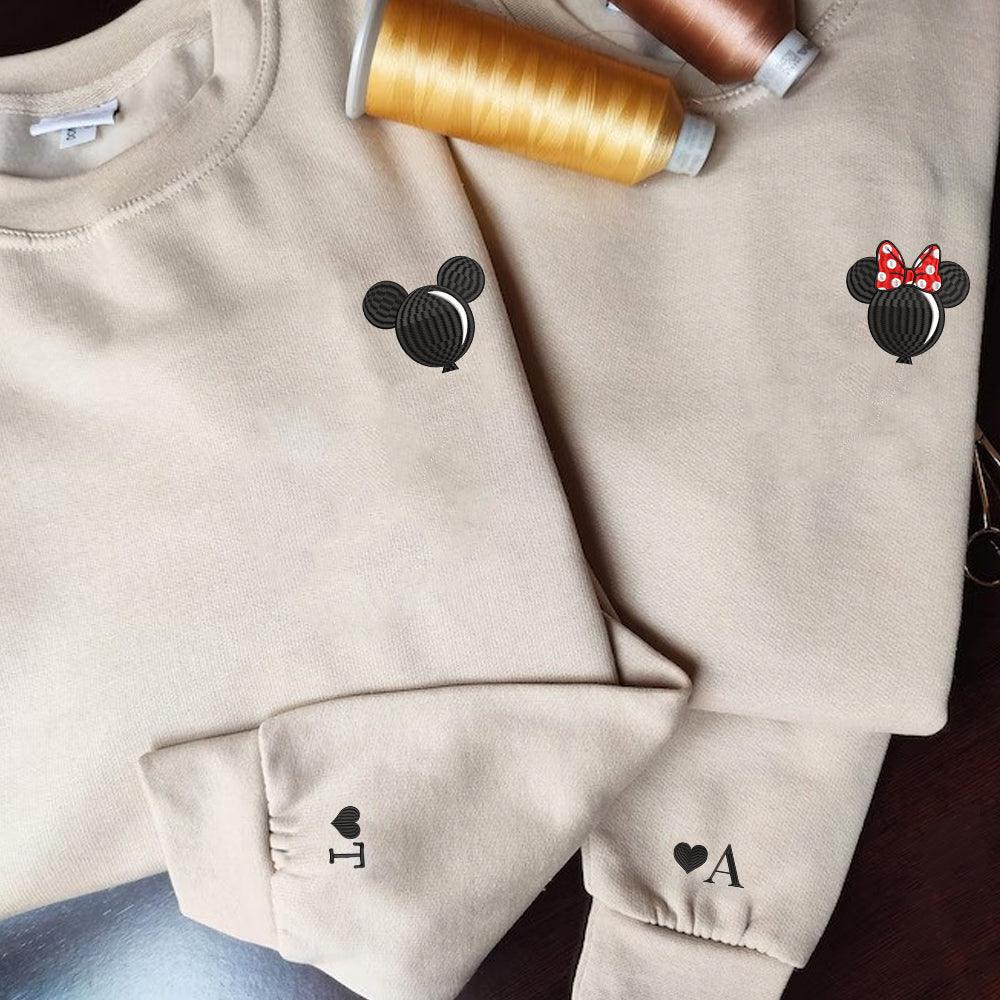Custom Couple Cartoon Characters Balloons Inspired Embroidered Couples Matching Embroidered Sweatshirt Hoodies
