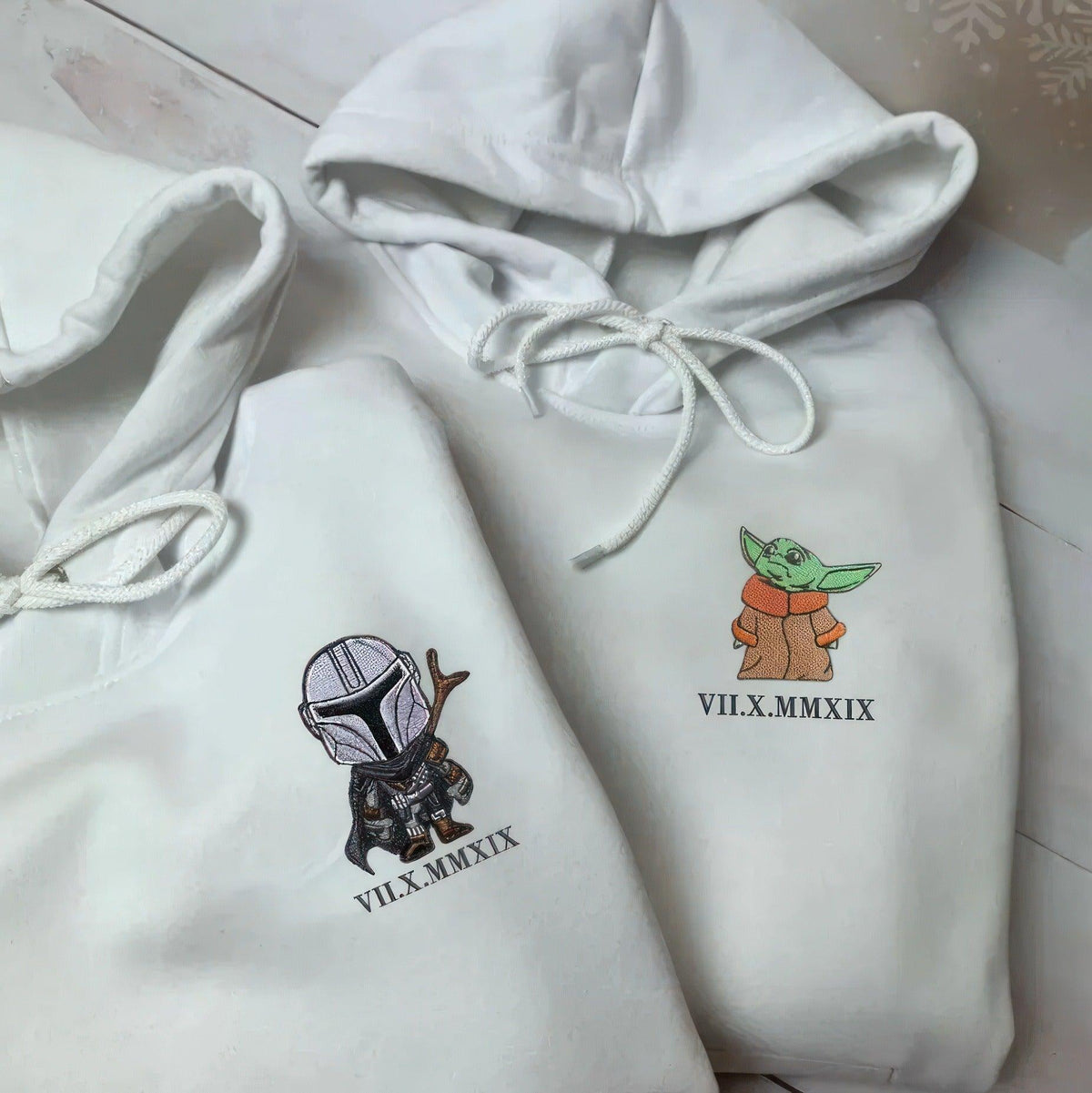 Custom Embroidered Hoodies For Couples, Best Matching Hoodies For Couples, Cute Cartoon Character Couples Embroidery Sweatshirt