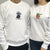 Custom Embroidered Sweatshirts For Couples, Matching Sweatshirts For Couples With Names, Cute Cartoon Character Couples Embroidery Sweatshirt