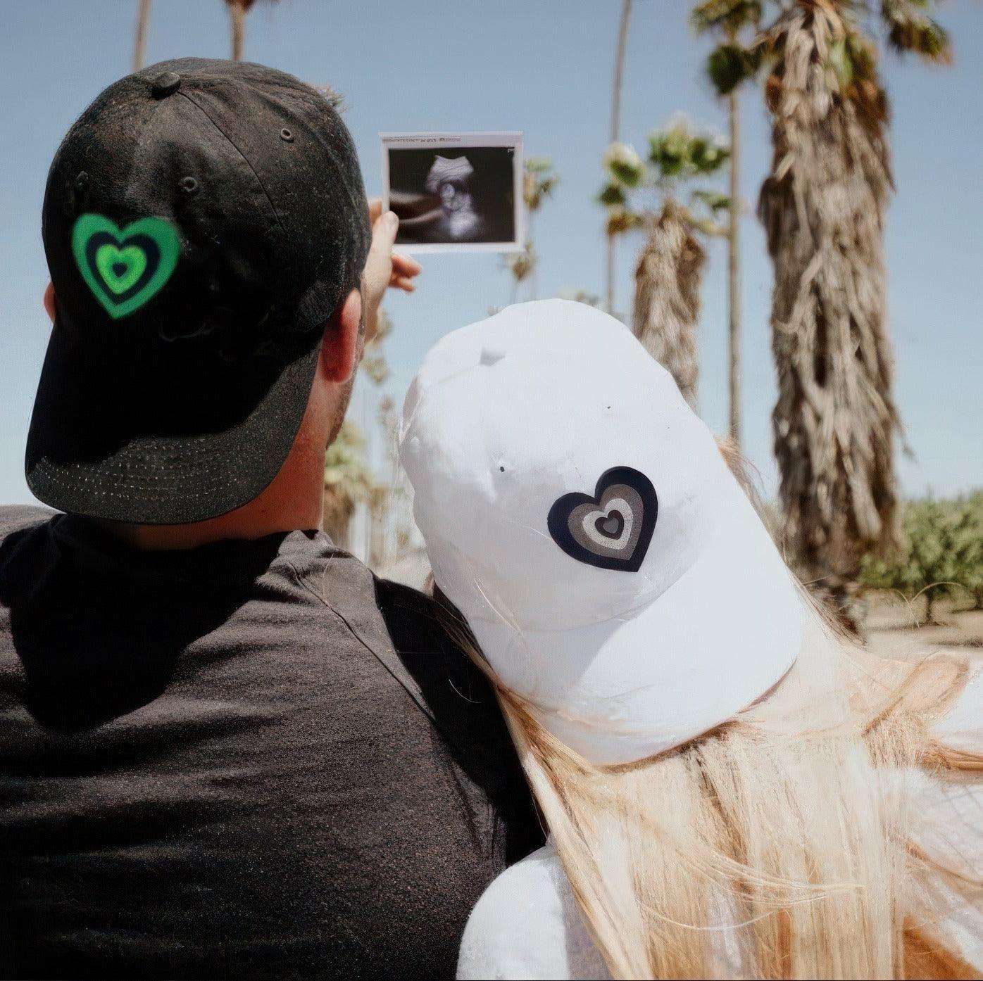 Custom Embroidered Hats For Couples, Matching Hats For Couples, Retro Heart Embroidered Hats