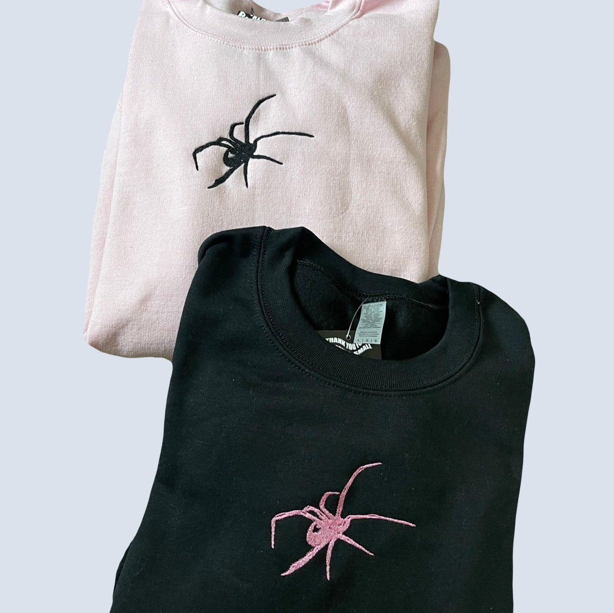 Custom Spider Embroidered Matching Set Couple Sweatshirt Hoodies