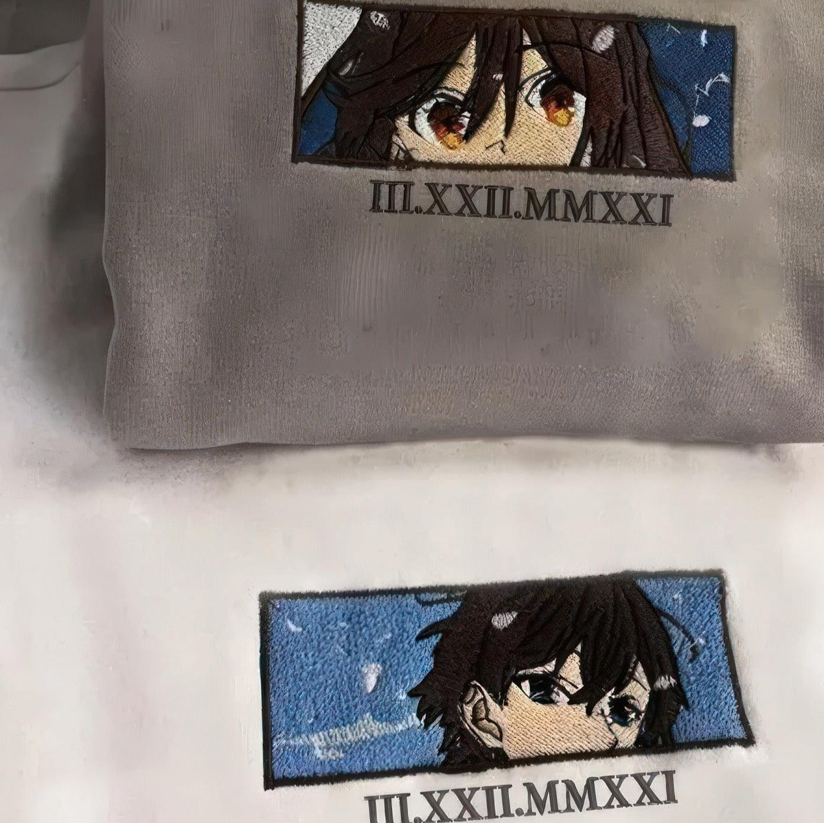 Custom Embroidered Hoodies For Couples, Matching Couple Hoodies, Cute Cartoon Character Couples Embroidery Sweatshirt