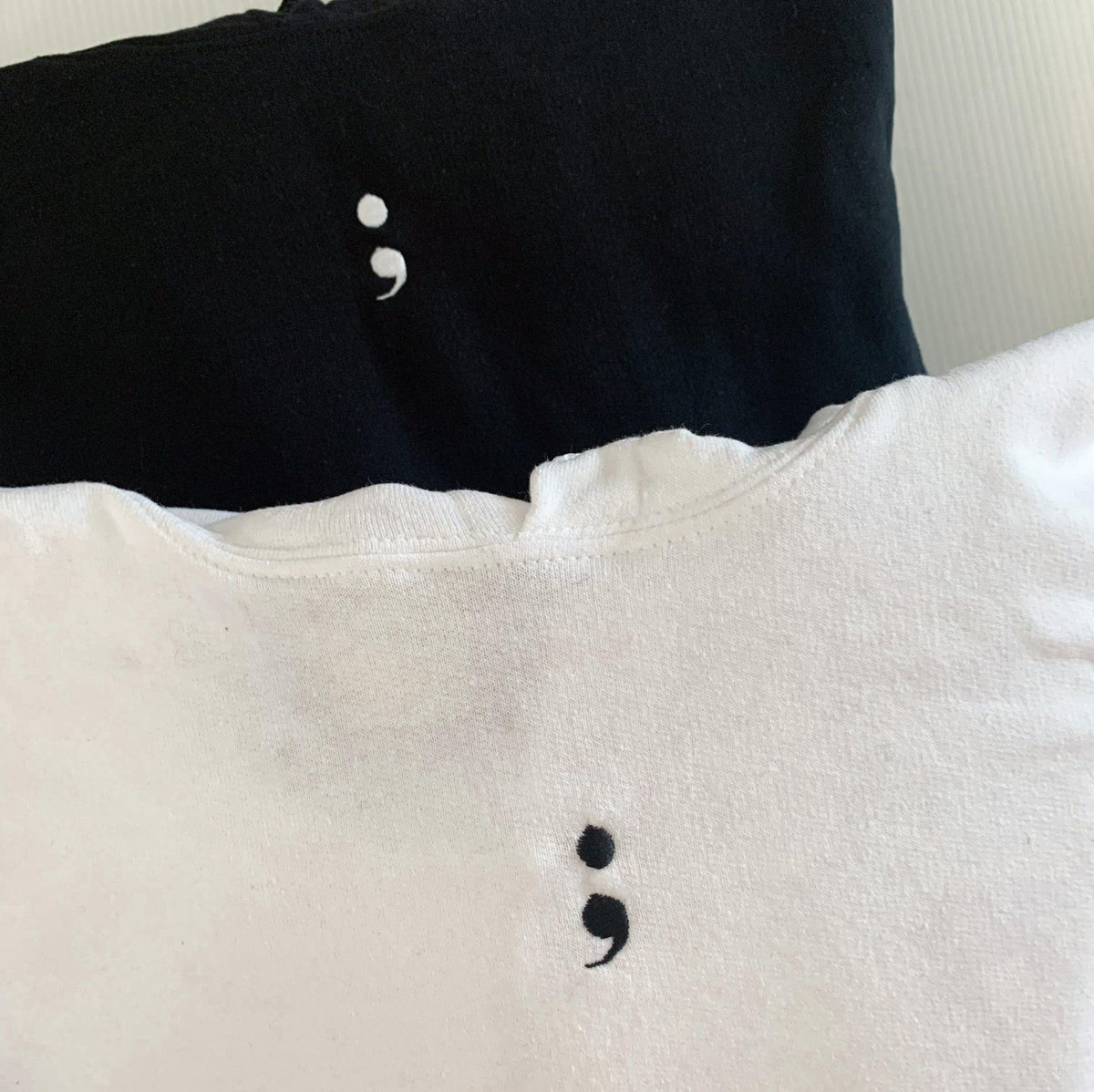 Custom Semi Colon Embroidered Matching Set Couple Sweatshirt Hoodies